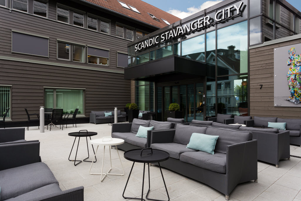 Copyright: Haakon Brox Hotellfasade og hovedinngang, Scandic Stavanger City